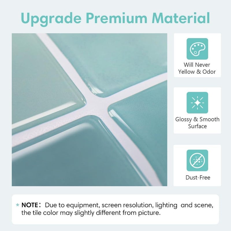Commomy Thicker Peel and Stick Tiles - 10 pcs of 12" x 12" - 3D Adhesive Square Peel and Stick Tiles Backsplash for Kitchen, Bathroom, Removable, Waterproof, Vinyl Wall Tile - Image 2